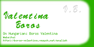 valentina boros business card